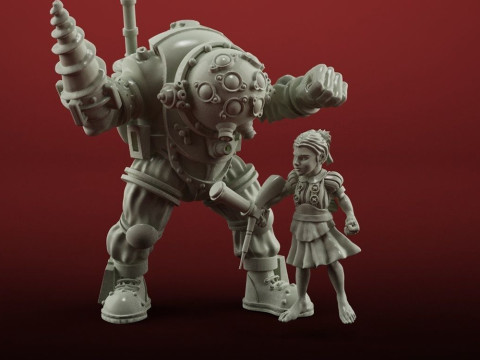 Bio Shock Big Daddy little sister 3D finger Ready to Print 3Dプリントモデル