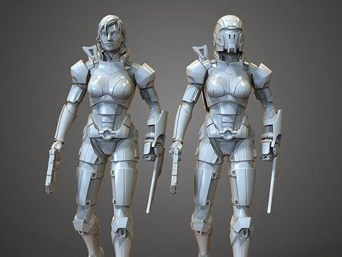 MassEffect Female Shepard Ready To Print 3D Print Model