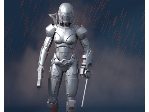 MassEffect Female Shepard Ready To Print Model do druku 3D