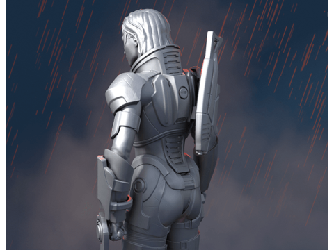 MassEffect Female Shepard Ready To Print Model do druku 3D