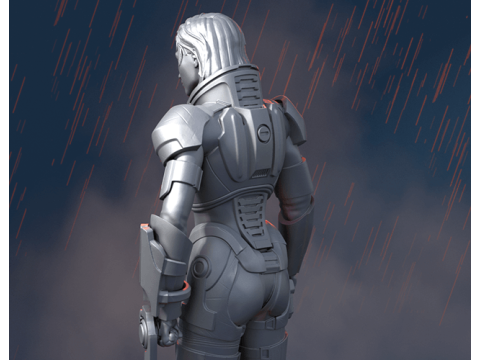 MassEffect Female Shepard Ready To Print Model do druku 3D