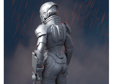MassEffect Female Shepard Ready To Print Model do druku 3D