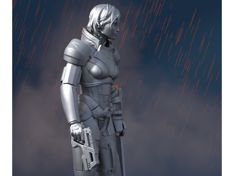 MassEffect Female Shepard Ready To Print Model do druku 3D