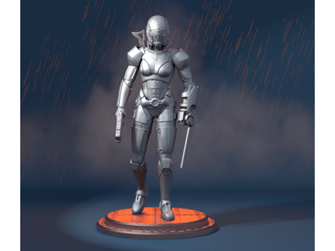 MassEffect Female Shepard Ready To Print Model do druku 3D