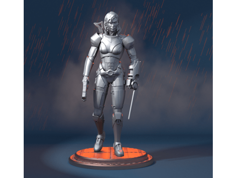 MassEffect Female Shepard Ready To Print Model do druku 3D