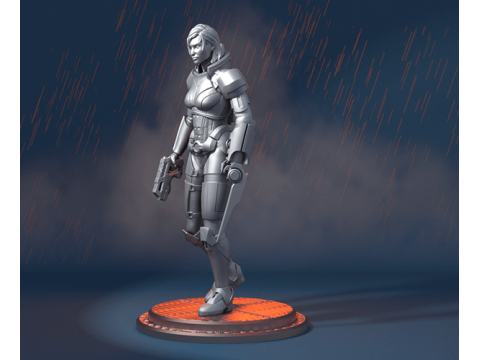 MassEffect Female Shepard Ready To Print Model do druku 3D