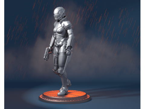 MassEffect Female Shepard Ready To Print Model do druku 3D