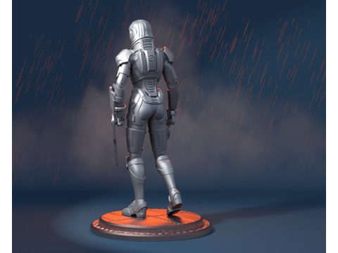 MassEffect Female Shepard Ready To Print Model do druku 3D