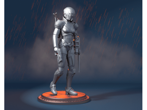 MassEffect Female Shepard Ready To Print Model do druku 3D