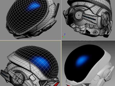Mass Effect Ryder Helmet Ready To Print Model do druku 3D