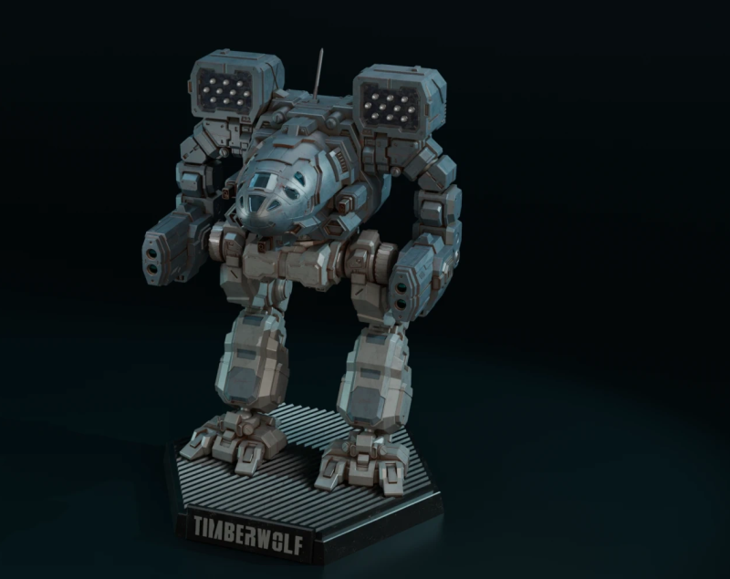 MWO Timberwolf Ready To Print Modello di stampa 3D .c4d .max .obj .3ds .fbx .stl .blend