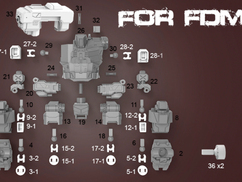 MWO Hunchback Ready To Print 3D Baskı Modeli