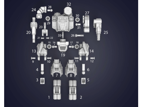 MWO Thor Summoner Ready To Print Model Cetak 3D