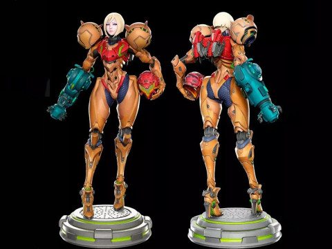 Samus Aran V1 Ready To Print Model Cetak 3D