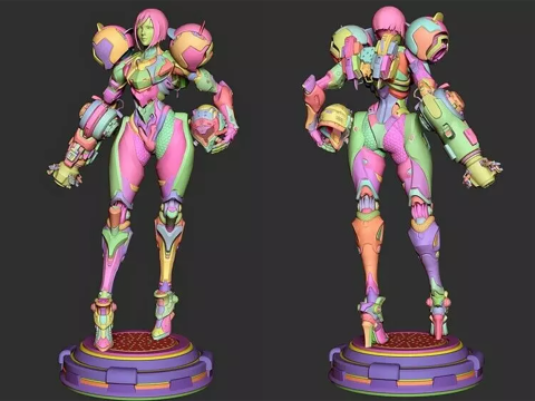 Samus Aran V1 Ready To Print Model Cetak 3D