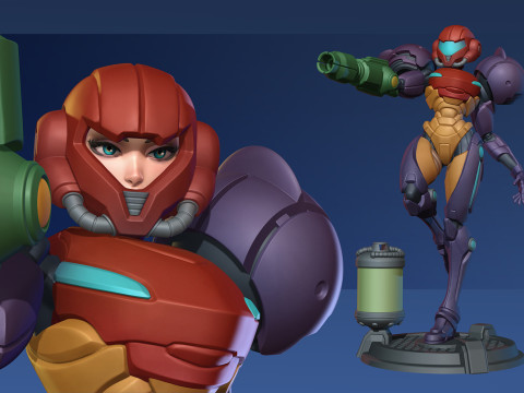 Samus Armor Ready To Print Model do druku 3D