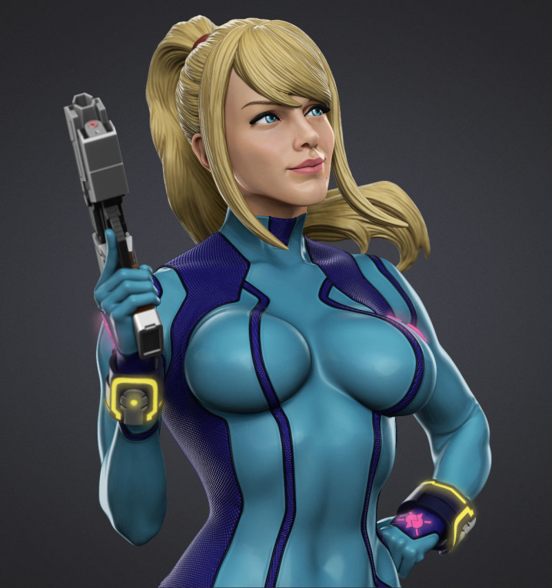Samus Zero Suit Ready To Print Modèles 3D en vedette .c4d .max .obj .3ds .fbx .stl .blend
