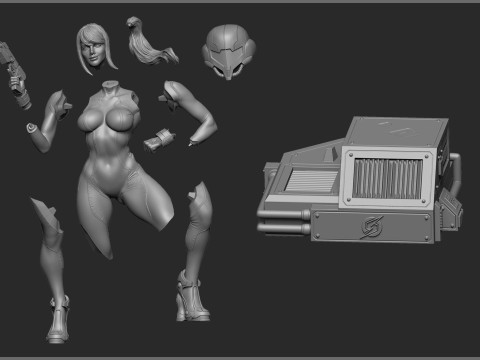 Samus Zero Suit Ready To Print Modèles 3D en vedette
