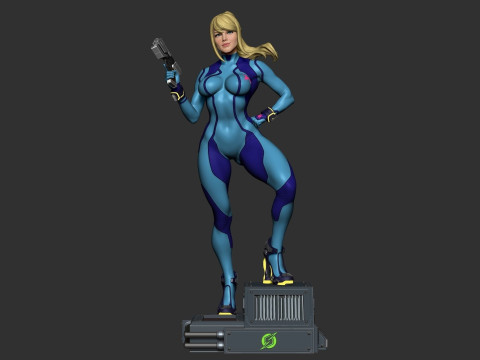 Samus Zero Suit Ready To Print Modèles 3D en vedette