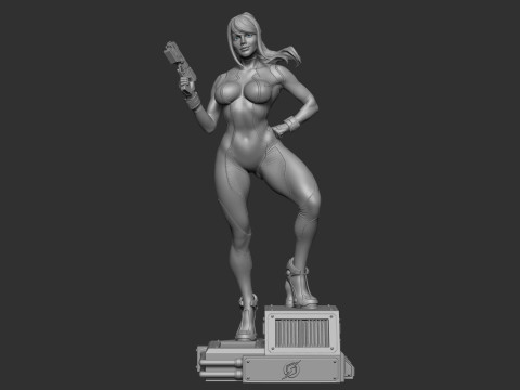 Samus Zero Suit Ready To Print Modèles 3D en vedette