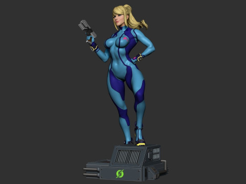 Samus Zero Suit Ready To Print Modèles 3D en vedette