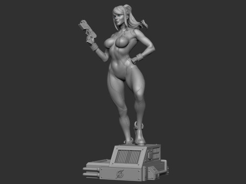 Samus Zero Suit Ready To Print Modèles 3D en vedette