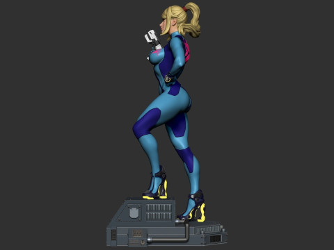 Samus Zero Suit Ready To Print Modèles 3D en vedette