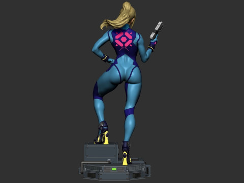Samus Zero Suit Ready To Print Modèles 3D en vedette