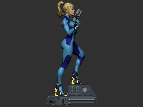 Samus Zero Suit Ready To Print Modèles 3D en vedette