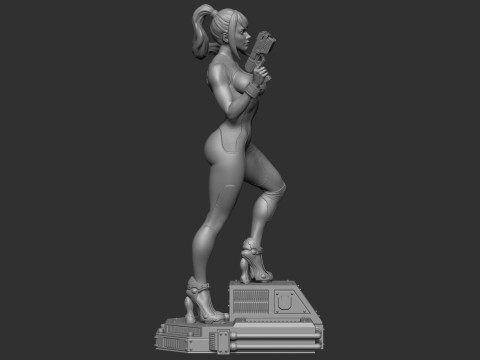 Samus Zero Suit Ready To Print Modèles 3D en vedette