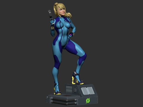 Samus Zero Suit Ready To Print Modèles 3D en vedette
