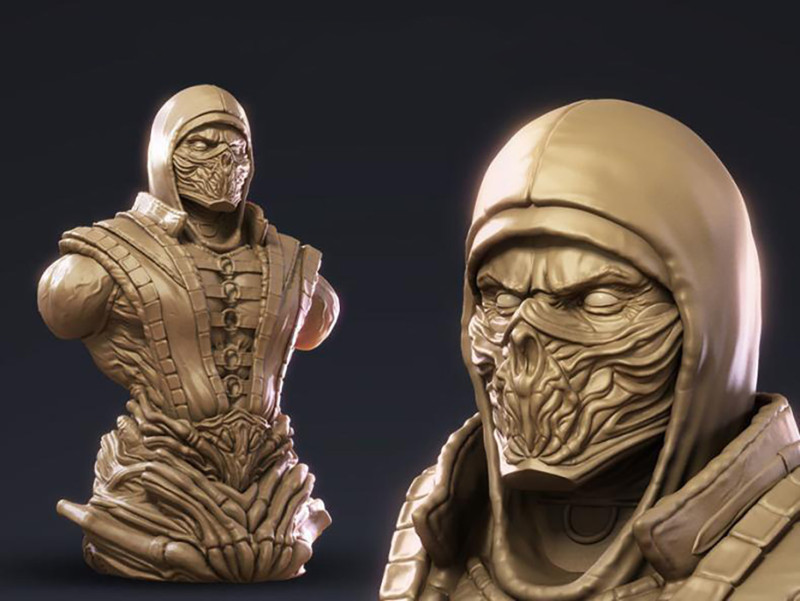Scorpion Bust - Tsaber Ready To Print 3D Print Model .c4d .max .obj .3ds .fbx .stl .blend