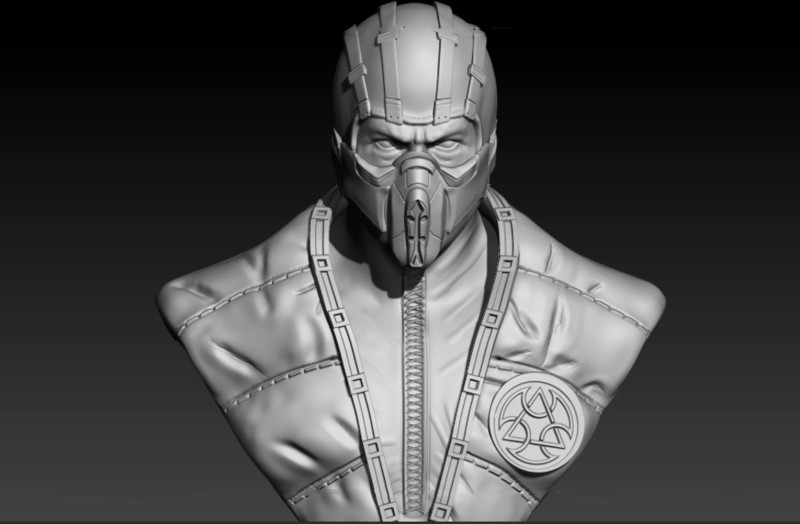 Sub Zero Bust Maikel Santos Ready To Print Model Cetak 3D .c4d .max .obj .3ds .fbx .stl .blend