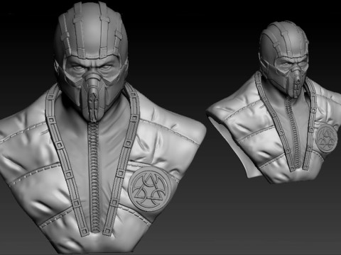 Sub Zero Bust Maikel Santos Ready To Print Model Cetak 3D
