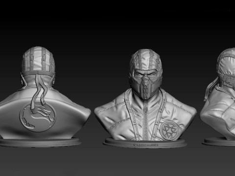 Sub Zero Bust Maikel Santos Ready To Print Model Cetak 3D