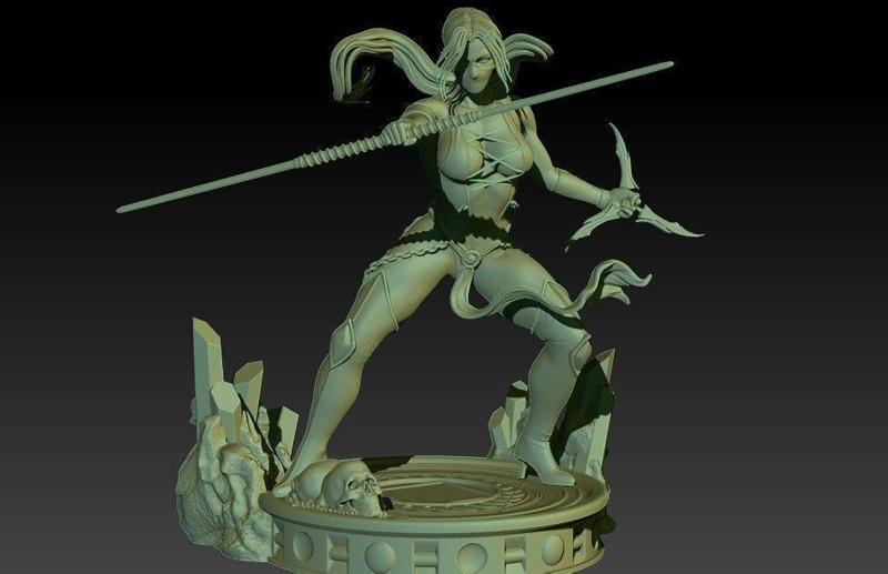 Mortal Kombat Jade Ready To Print Model do druku 3D .c4d .max .obj .3ds .fbx .stl .blend
