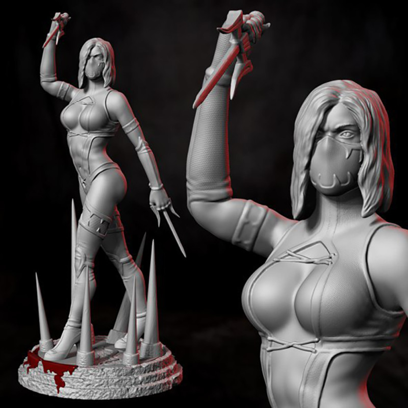 Mileena Mortal Kombat Ready To Print Model do druku 3D .c4d .max .obj .3ds .fbx .stl .blend