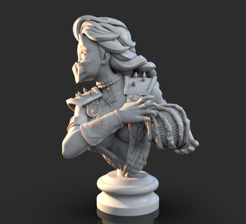 Bust Elsa Sub Zero Ready To Print 3D 프린트 모델 .c4d .max .obj .3ds .fbx .stl .blend
