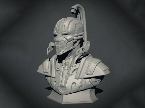 Mortal Kombat Cyrax Bust Ready To Print 3Dプリントモデル