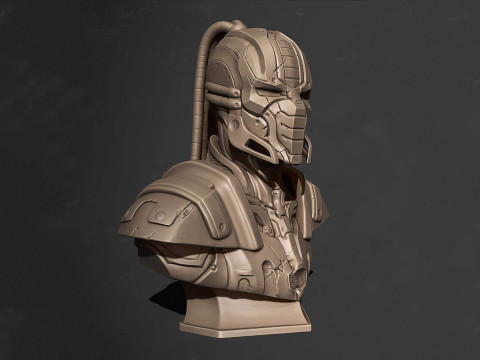 Mortal Kombat Cyrax Bust Ready To Print 3Dプリントモデル