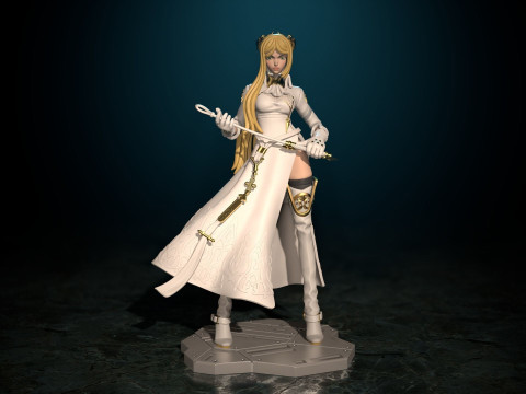 YoRHa Commander White Nier Automata Ready To Print Modelo de impresión 3D