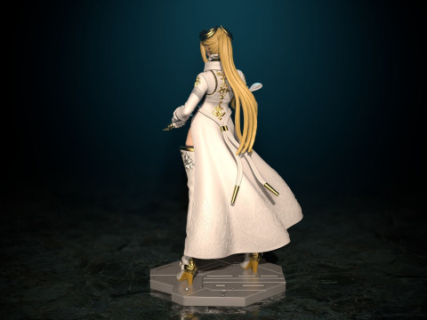 YoRHa Commander White Nier Automata Ready To Print 3Dプリントモデル