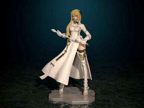 YoRHa Commander White Nier Automata Ready To Print 3Dプリントモデル