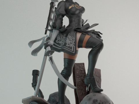 Nier Automata 2B Ready To Print Model do druku 3D