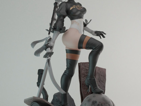 Nier Automata 2B Ready To Print Modelo de Impressão 3D