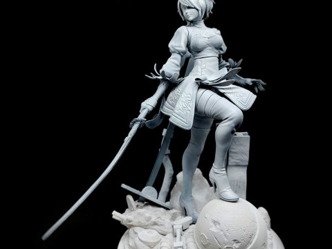 Nier Automata 2B Ready To Print Modelo de Impressão 3D