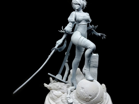 Nier Automata 2B Ready To Print Modelo de Impressão 3D
