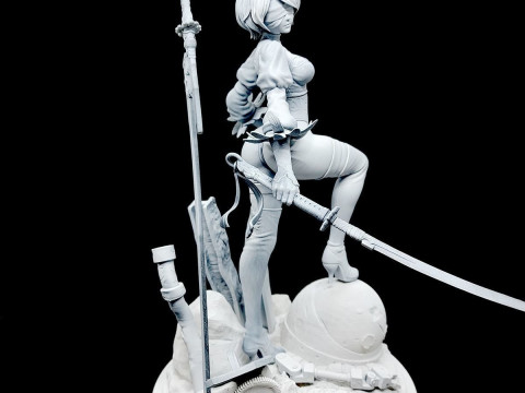 Nier Automata 2B Ready To Print Modelo de Impressão 3D