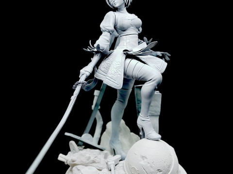Nier Automata 2B Ready To Print Modelo de Impressão 3D