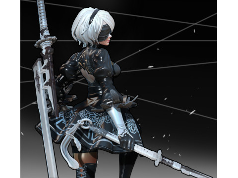 Nier Automata 2B Ready To Print Modelo de Impressão 3D